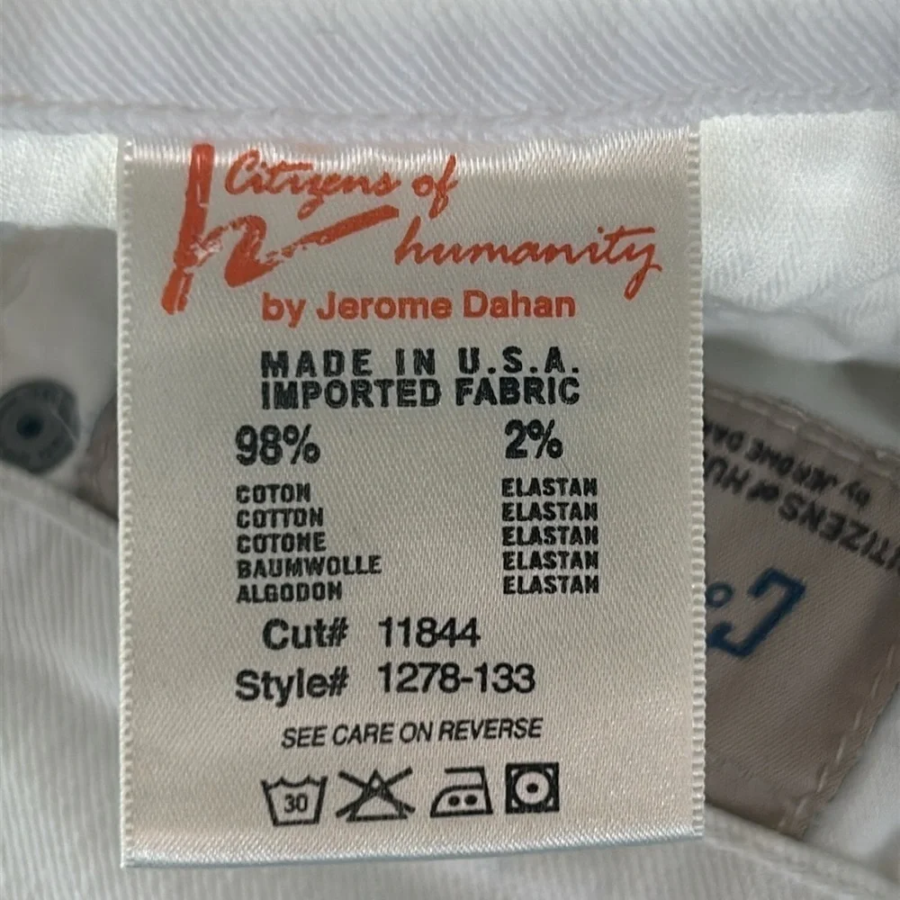 COH Ava low rise straight leg jeans in white size 26 long tall